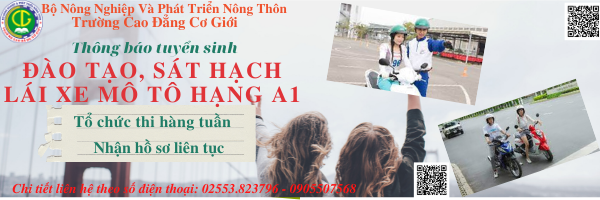 Thông báo tuyển sinh đào tạo, sát hạch mô tô Hạng A1 Thông báo tuyển sinh đào tạo, sát hạch mô tô Hạng A1